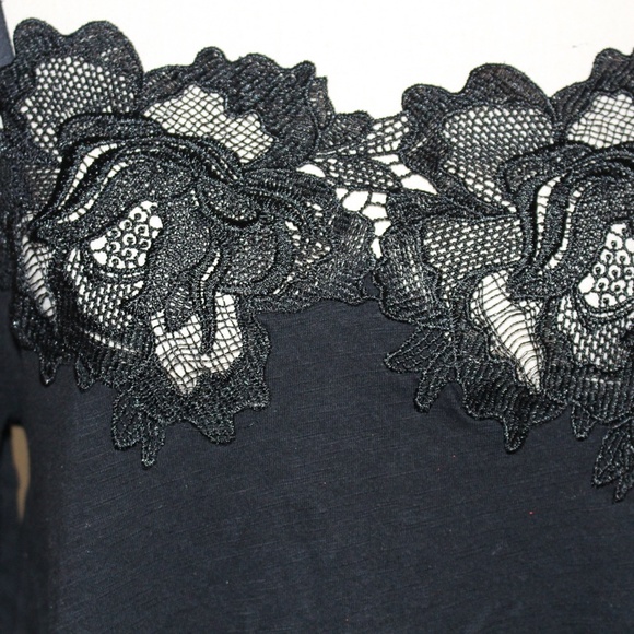 Meadow Rue, black Lace off the Shoulder top - Picture 4 of 8